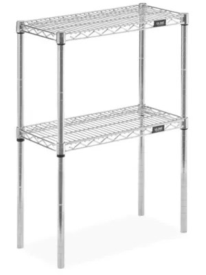 TwoShelf Stainless Steel Wire Shelving Unit 24 x 12 x 34" H8336 Uline