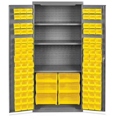 Bin Storage 36 x 24 x 78", 102 Yellow Bins H8346Y Uline