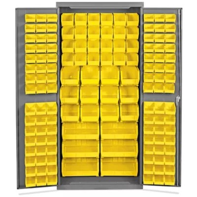 Bin Storage 36 x 24 x 78", 138 Yellow Bins H8347Y Uline