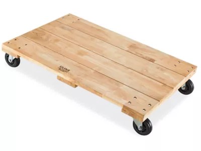 Solid Top Hardwood Dolly 36 x 24", 4" Casters H8377 Uline