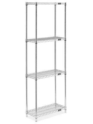 Stainless Steel Wire Shelving Unit 24 x 12 x 72" H8391 Uline