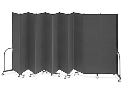 Portable Room Dividers 11 Panels, 7'4", Black H8905BL Uline