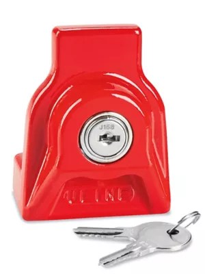Metal Trailer Lock Keyed Alike, Red H907R Uline