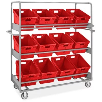Tote Picking Cart 18 x 13 x 12" Red Totes H9094R Uline