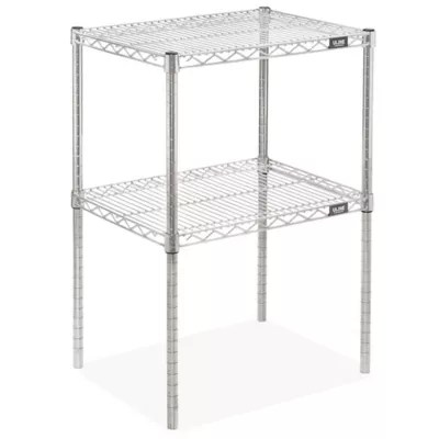 TwoShelf Stainless Steel Wire Shelving Unit 24 x 18 x 34" H9202 Uline
