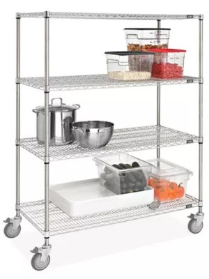 Stainless Steel Mobile Shelving 48 x 24 x 69" H9486 Uline