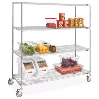 Stainless Steel Mobile Shelving 72 x 24 x 78" H9491 Uline
