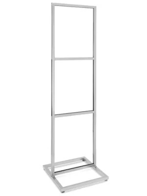 Floor Standing Sign Holder Three Tier, 22 x 28", Chrome H9687C Uline