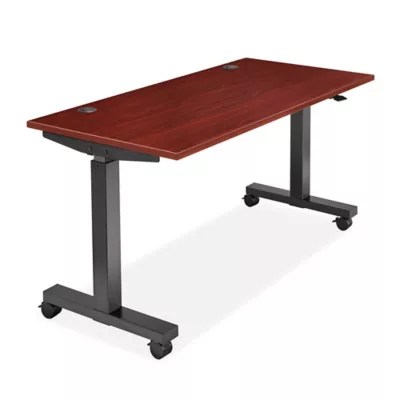 Adjustable Height Training Table 60 x 30", Mahogany H9963MAH Uline