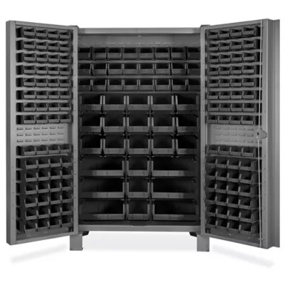 HeavyDuty Bin Storage 48 x 24 x 78", 168 Black Bins H9989BL