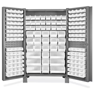 HeavyDuty Bin Storage 48 x 24 x 78", 168 White Bins H9989W