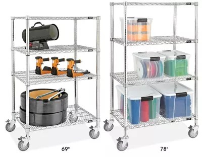 Mobile Shelving, Chrome Mobile Shelving in Stock ULINE.ca