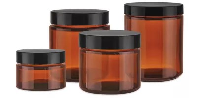 Amber StraightSided Glass Jars in Stock ULINE.ca