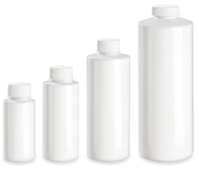 White Cylinder Bottles in Stock ULINE