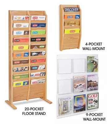 Magazine Wall Rack, Hanging Magazine Rack in Stock ULINE