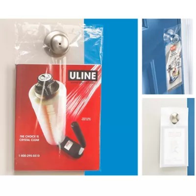 Door Hanger Bags, Plastic Bag Door Hangers in Stock ULINE