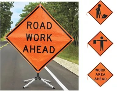 RollUp Traffic Signs in Stock ULINE