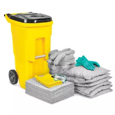 Universal 35 Gallon Mobile Can With Wheels Spill Kit in Stock Uline.ca