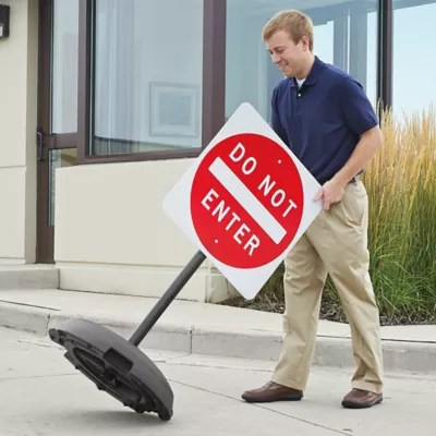 Tip N Roll, Portable Sign Base in Stock ULINE