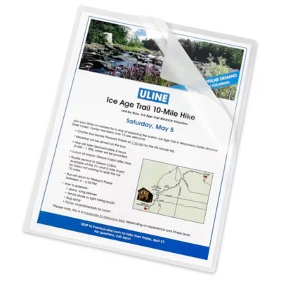 Letter Size Laminating Pouches Glossy, 3 Mil S10473 Uline