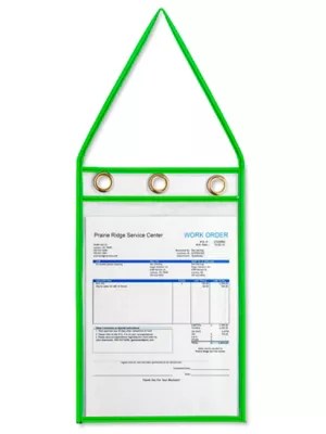 Deluxe Job Ticket Holders 9 x 12", Green S10508G Uline