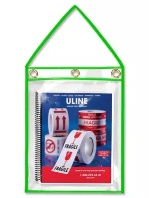 Deluxe Job Ticket Holders 11 x 14", Green S10509G Uline