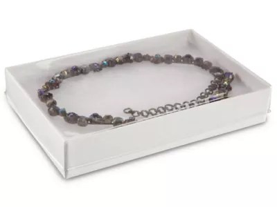 Clear Top Jewelry Boxes 5 x 4 x 1", White S10584W Uline