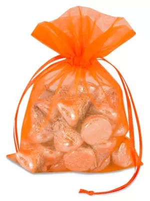 Organza Fabric Bags 4 x 6", Orange S10648O Uline
