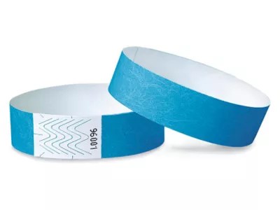 Tyvek® Wristbands Neon Blue S10751BLU Uline