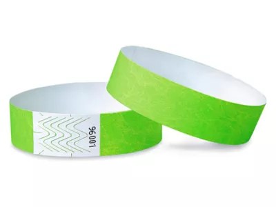 Tyvek® Wristbands Neon Green S10751G Uline