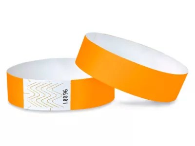 Tyvek® Wristbands Neon Orange S10751O Uline