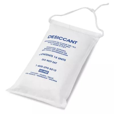 String Sewn Clay Desiccants Unit Size 16, 34 Gallon Drum S11204 Uline