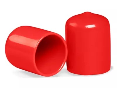 Clear Tube End Caps 3/4", Red S11363 Uline