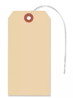 Manila Shipping Tags 6, 5 1/4 x 2 5/8", Prewired S1152PW Uline