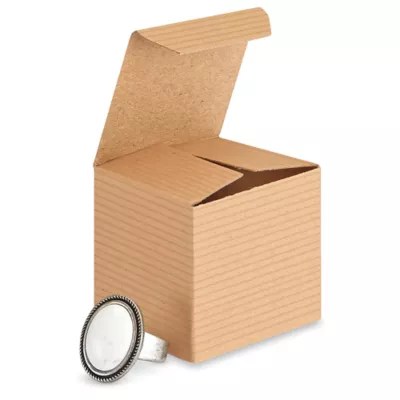 Gift Boxes 2 x 2 x 2", Kraft Pinstripe S11612 Uline