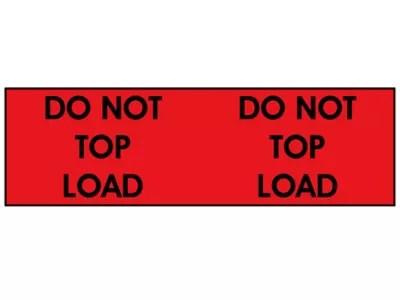 Super Stickers "Do Not Top Load", Red, 3 x 10" S1174 Uline