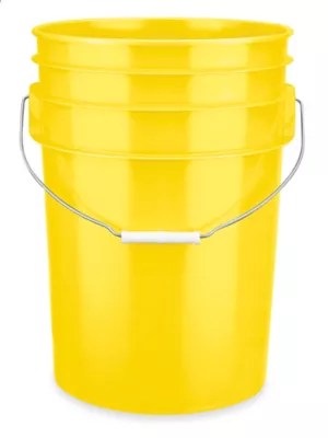 Plastic Pail 6 Gallon, Yellow S11862Y Uline
