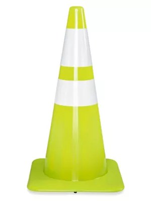 Reflective Traffic Cones 28", Lime S12188LIME Uline