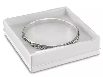 Clear Top Jewelry Boxes 4 x 4 x 1", White S12392W Uline