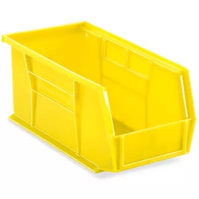 Plastic Stackable Bins 11 x 5 1/2 x 5", Yellow S12415Y Uline