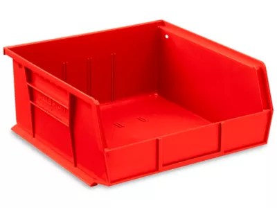 Plastic Stackable Bins 11 x 11 x 5", Red S12417R Uline