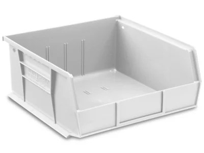 Plastic Stackable Bins 11 x 11 x 5", White S12417W Uline