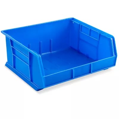 Plastic Stackable Bins 15 x 16 1/2 x 7", Blue S12420BLU Uline