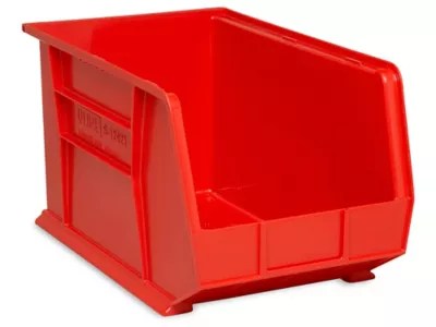 Plastic Stackable Bins 18 x 11 x 10", Red S12421R Uline