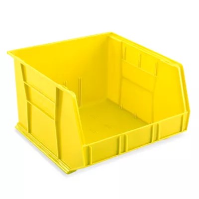 Plastic Stackable Bins 18 x 16 1/2 x 11", Yellow S12422Y Uline