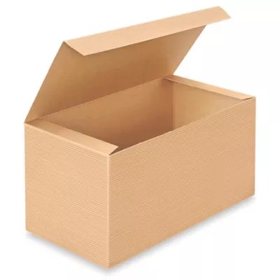 Gift Boxes 12 x 6 x 6", Kraft Pinstripe S12458 Uline