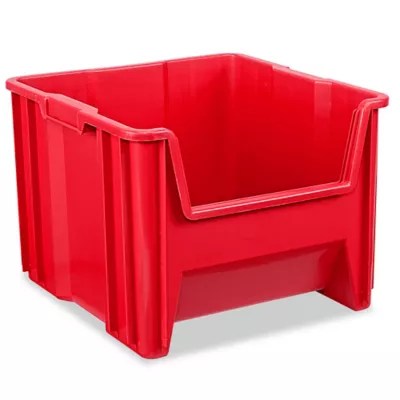 Giant Plastic Stackable Bins 17 1/2 x 16 1/2 x 12 1/2", Red S12551R