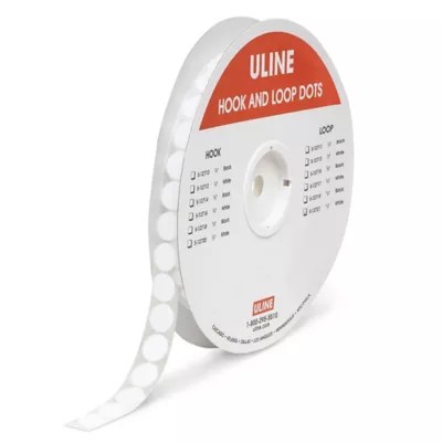 Tape Dots Loop, White, 7/8" S12721 Uline
