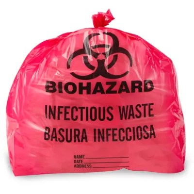 Biohazard Trash Liner 710 Gallon, 1.2 Mil, Infectious Waste, Red S
