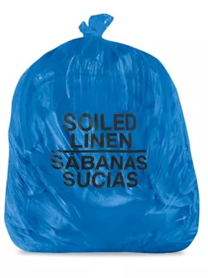 Biohazard Trash Liner 4045 Gallon, 2.0 Mil, Soiled Linen, Blue S12986BLU Uline